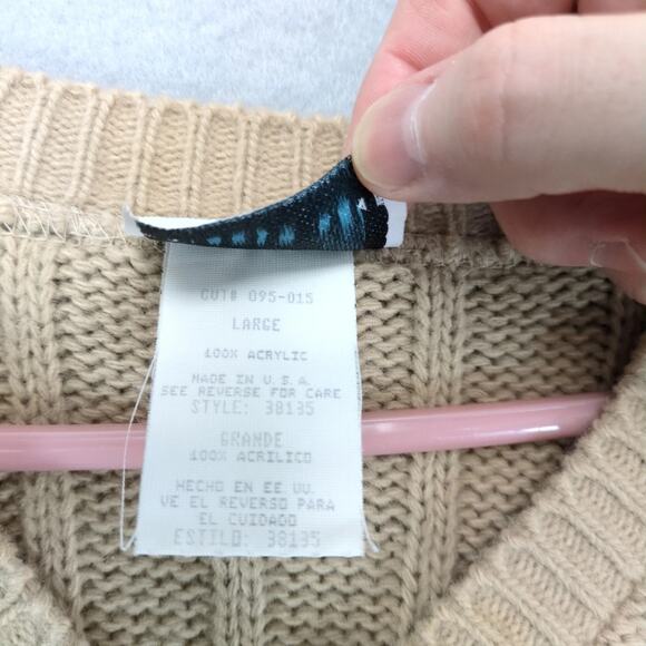 NWT Vtg 90s Cricket Lane Cardigan Sweater Women's L Cable Knit Autumn Harvest - Picture 5 of 10